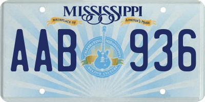 MS license plate AAB936