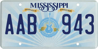 MS license plate AAB943