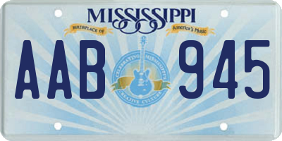 MS license plate AAB945