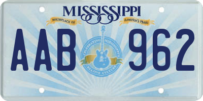 MS license plate AAB962