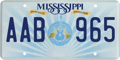MS license plate AAB965