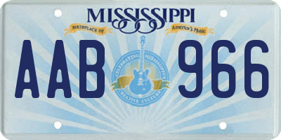 MS license plate AAB966
