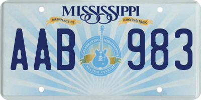 MS license plate AAB983