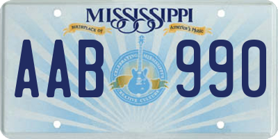 MS license plate AAB990