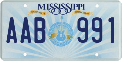 MS license plate AAB991