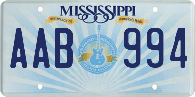 MS license plate AAB994