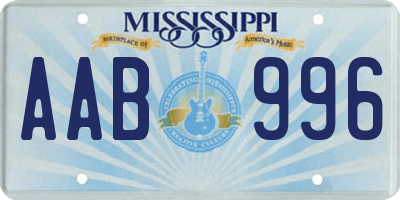 MS license plate AAB996
