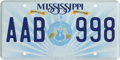 MS license plate AAB998