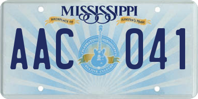MS license plate AAC041
