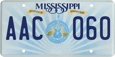 MS license plate AAC060