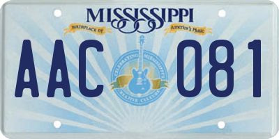 MS license plate AAC081