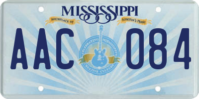 MS license plate AAC084