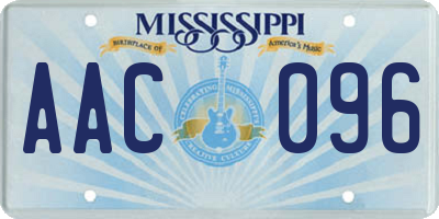 MS license plate AAC096