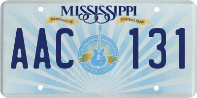 MS license plate AAC131