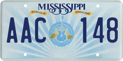 MS license plate AAC148
