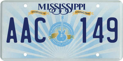 MS license plate AAC149