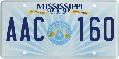 MS license plate AAC160