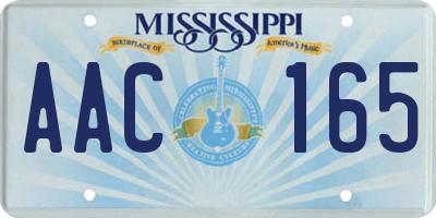 MS license plate AAC165