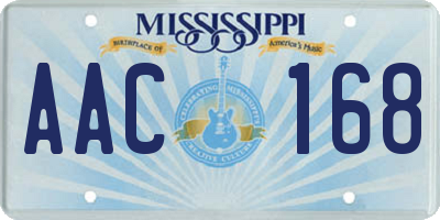 MS license plate AAC168