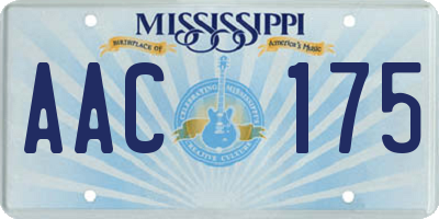 MS license plate AAC175