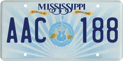 MS license plate AAC188