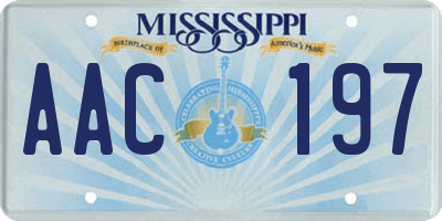 MS license plate AAC197