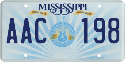 MS license plate AAC198