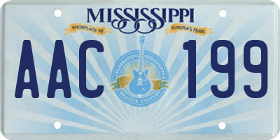 MS license plate AAC199