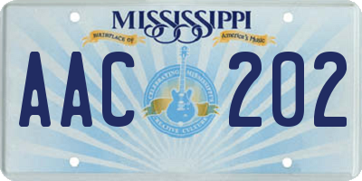 MS license plate AAC202