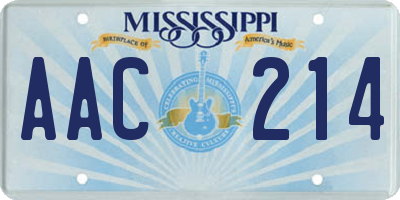 MS license plate AAC214