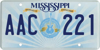 MS license plate AAC221