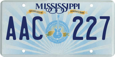MS license plate AAC227
