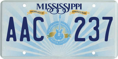 MS license plate AAC237