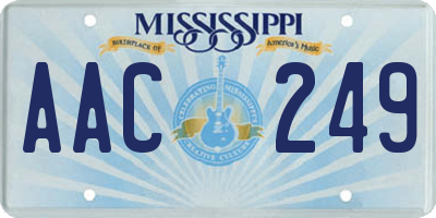 MS license plate AAC249