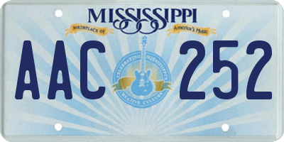 MS license plate AAC252