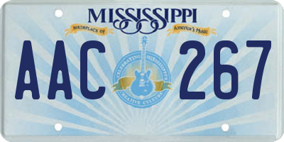 MS license plate AAC267