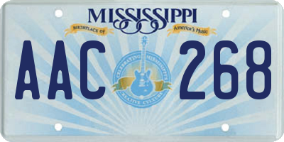 MS license plate AAC268