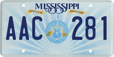 MS license plate AAC281