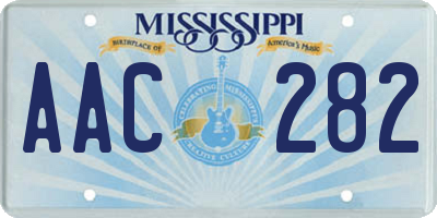 MS license plate AAC282