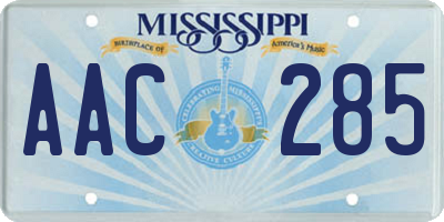 MS license plate AAC285