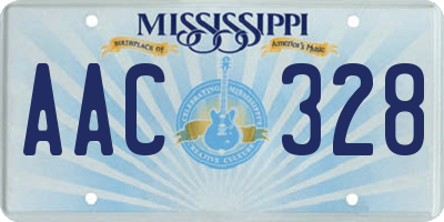 MS license plate AAC328