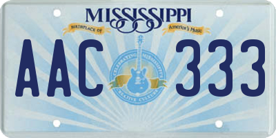 MS license plate AAC333