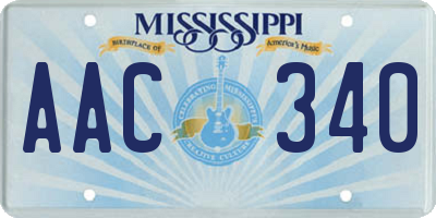 MS license plate AAC340