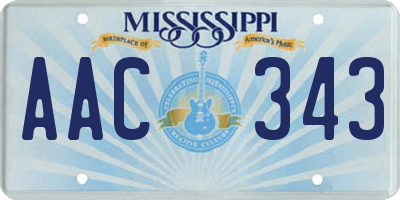 MS license plate AAC343