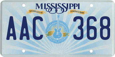 MS license plate AAC368