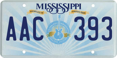 MS license plate AAC393