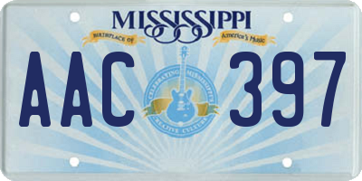 MS license plate AAC397