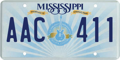 MS license plate AAC411