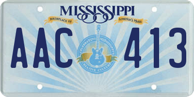 MS license plate AAC413