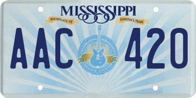 MS license plate AAC420